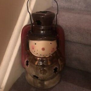 Ceramic Snowman Candle Holder